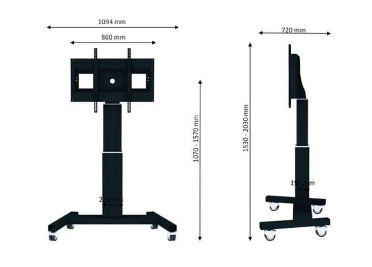 Elektrischer TV-Standfuß PLASMA-M2500 Schwarz