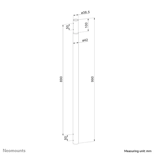 Neomounts ACL25-500BL Verlengbuis beamer plafondbeugel - h 89 cm