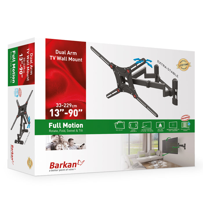 Stabiler Eck-TV-Wandhalter | 13" - 90" | Barkan Mounts
