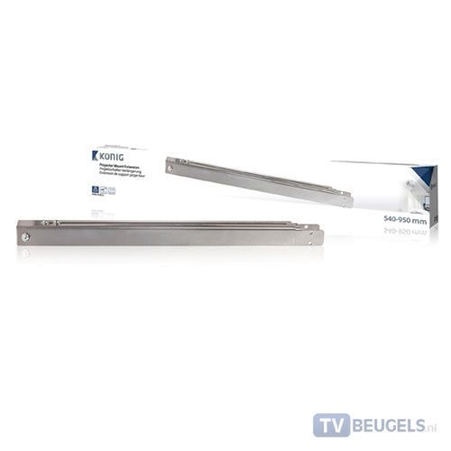 Projectorbeugel verlenger 540-950 mm zilver