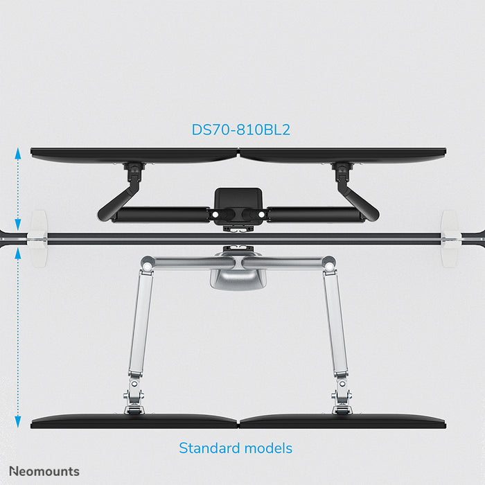 DS70-810BL2 vollbewegliche Monitor-Tischhalterung für 17-32-Zoll-Bildschirme - Schwarz