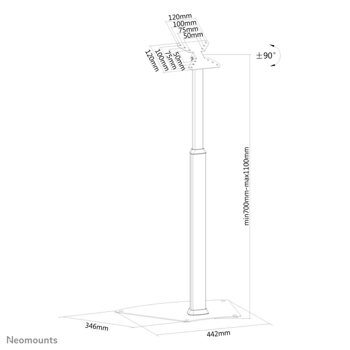 FPMA-D1550SILVER ist ein Möbel für LCD/LED/Plasma-Bildschirme bis zu 32 Zoll (81 cm), höhenverstellbar - Silber