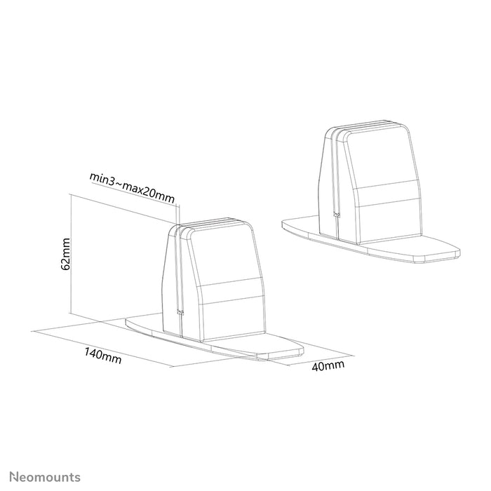 Schreibtischklammer-Set mit Tischfuß - Weiß