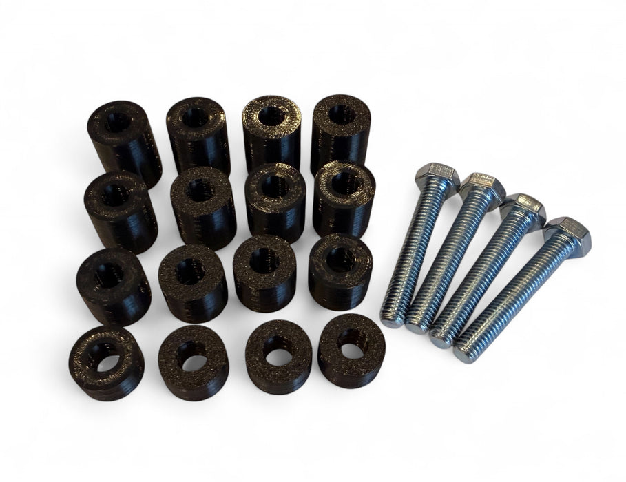 Abstandshalter für TV-Halterung M8 – Komplettset mit Schrauben 10–25 mm