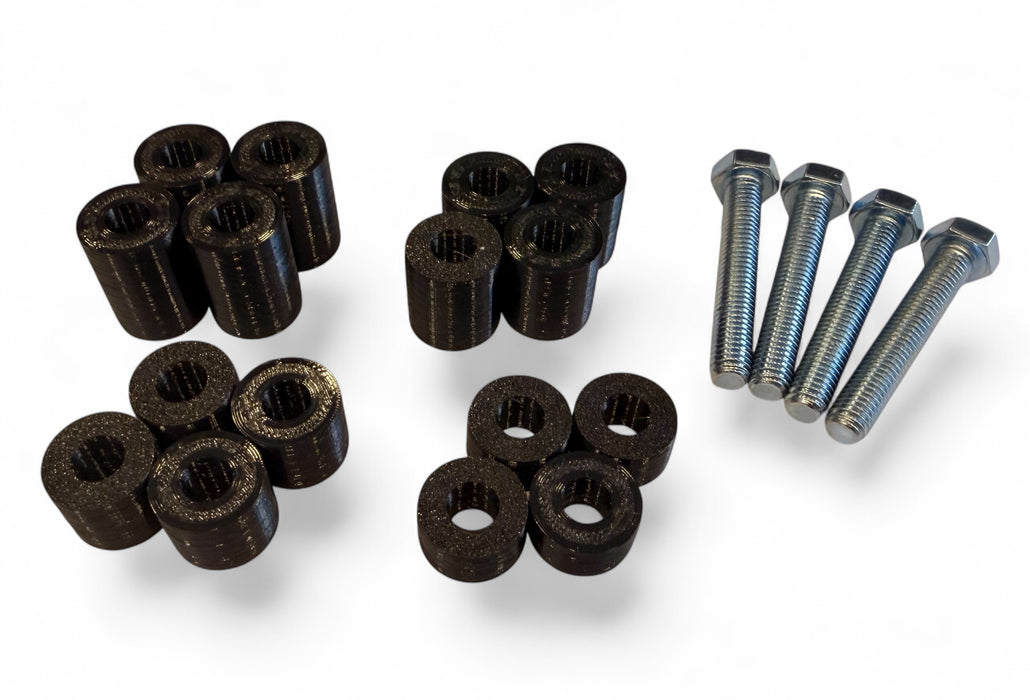 Abstandshalter für TV-Halterung M8 – Komplettset mit Schrauben 10–25 mm