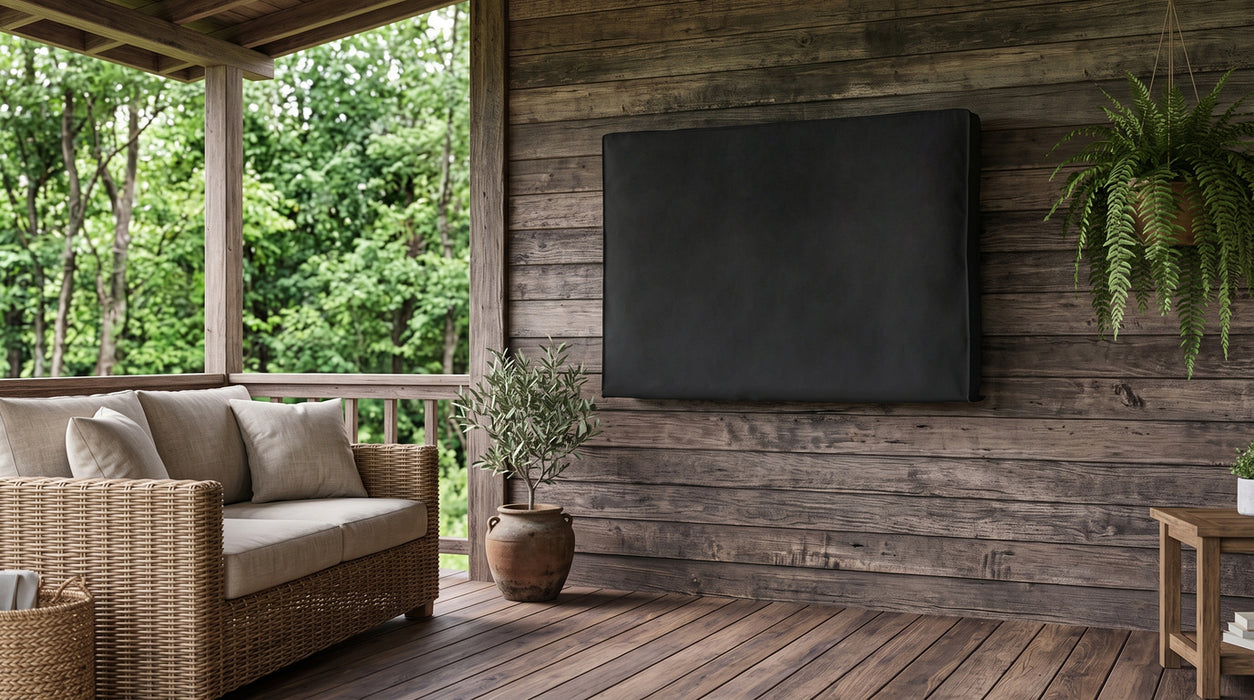 Outdoor TV-Schutzhülle | 50" - 52" | Hochwertiges Oxford-Gewebe | Separates Fach für Fernbedienung | Schwarz