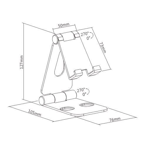 Wolff Mount Faltbarer Tablet- und Handyhalter aus Aluminium – TVB-130