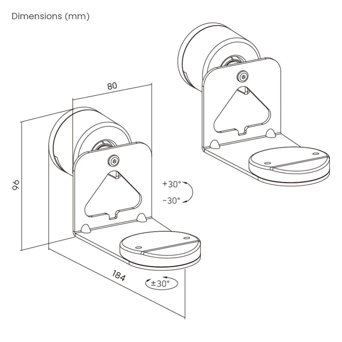 Wolff Wandhalterungen für Sonos Era 100 &amp; Era 300 – Doppelpack Schwarz