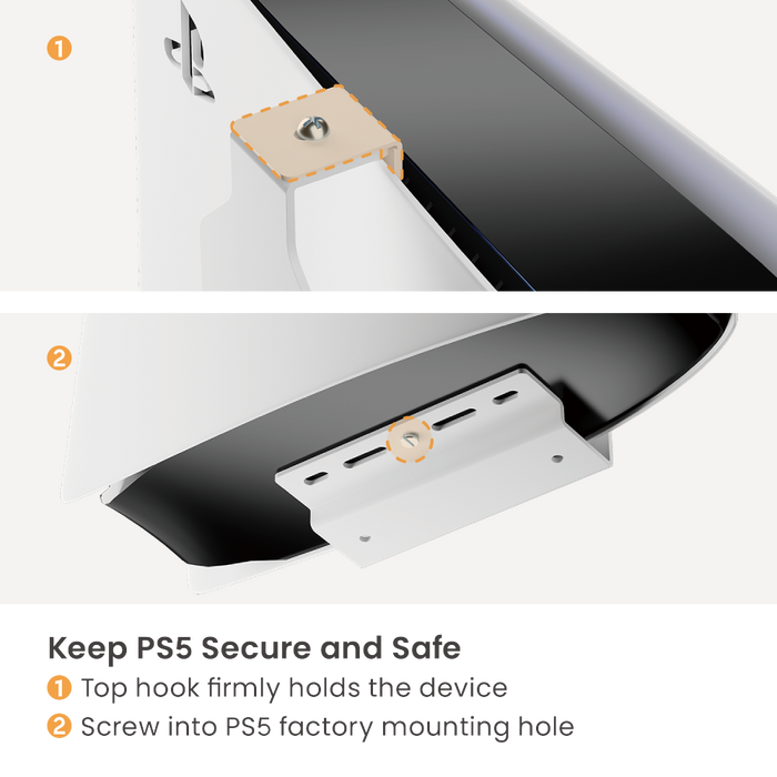 Wolff Mount PS5-Halterung – Wandhalterung für PlayStation 5 und Controller – Weiß
